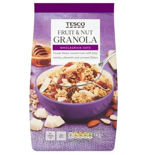 Tesco Fruit & Nut Granola Cereal- 1kg