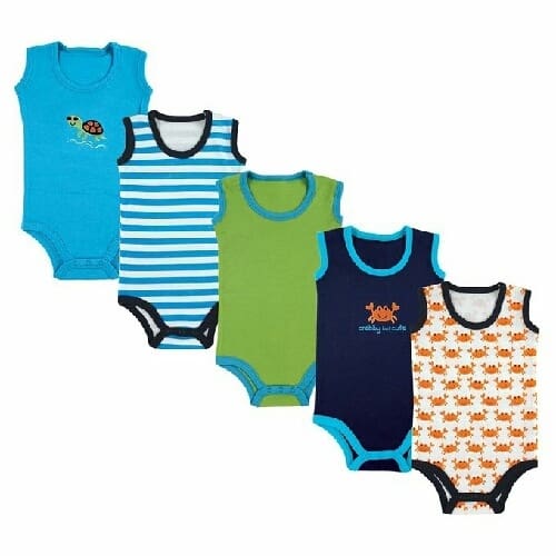 Set of 5 Baby Boy Sleeveless Bodysuit