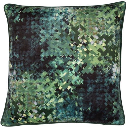 Throw Pillow - Green Print - 45x45 Cm