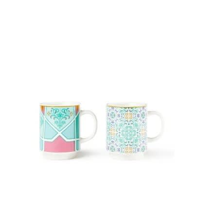 Set Of Ceramic Printed 2-piece Mug - 35cl - Moroccan Dream