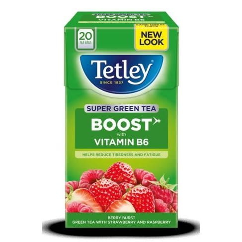 Tetley Super Green Tea- Boost With Vitamin B6 - 20 Sachets