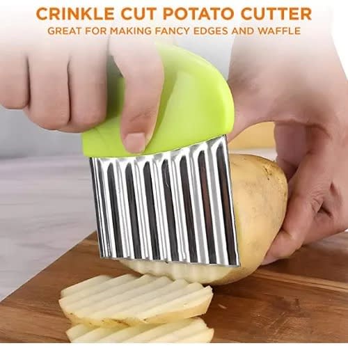 Crinkle Cutter - Stainless Steel - Green