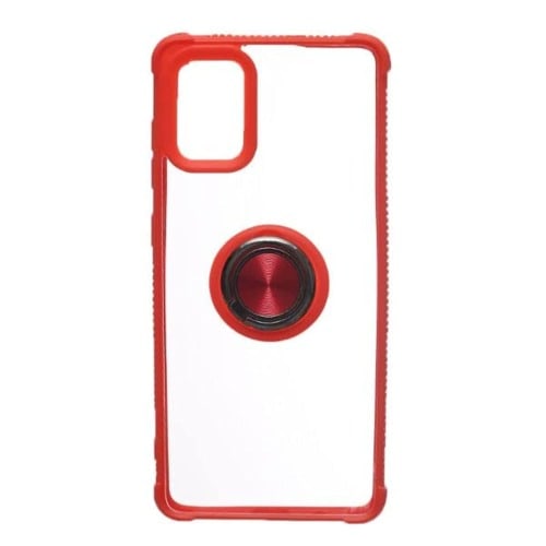 Galaxy M31s Rugged & Transparent Back Case Cover-Red