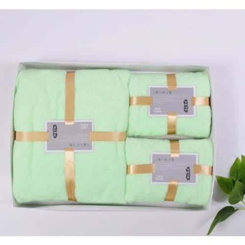 3 In 1 Soft Absorbing Towel Set - Green