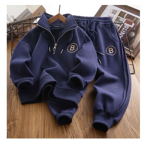 Kids Letter Print Sweatshirt - Blue