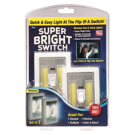 New! As Seen On Tv Super Bright Switch Wireless Peel & Stick Lights! (set Of 2)