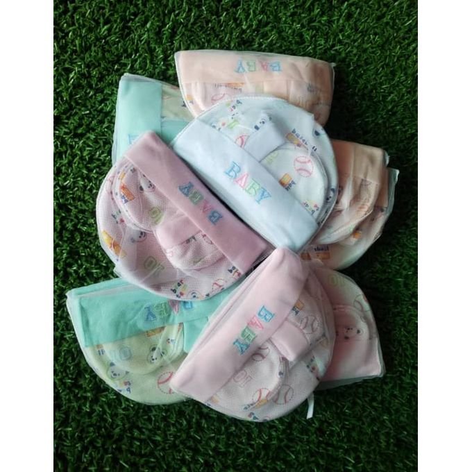 3pcs X 6 Packs Cotton New Born Baby Caps, HandCovers & Socks