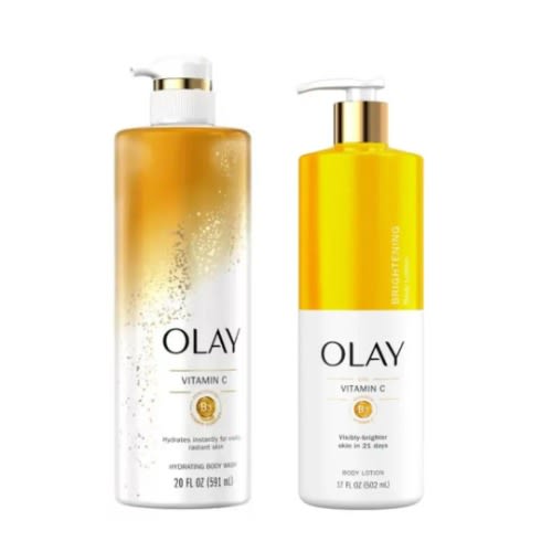 Olay Vitamin C B3 Hydrating Body Wash 20oz, & Brightening Body Lotion 17oz Combo
