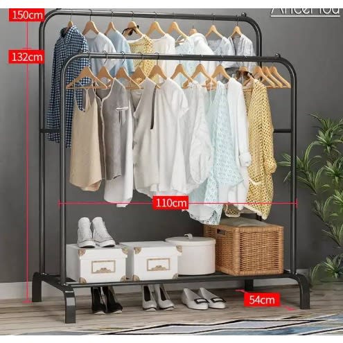Double Pole Clothes Storage Rack