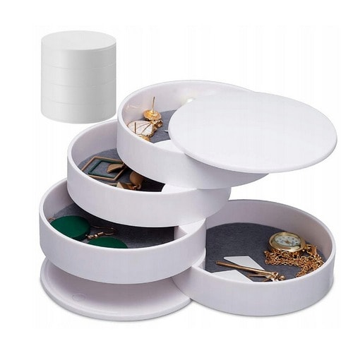 Rotating Jewelry Box - White