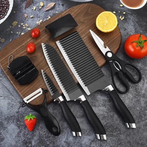 Multifunction Corrugated Kitchen Knife Set In A Box -7 In 1
