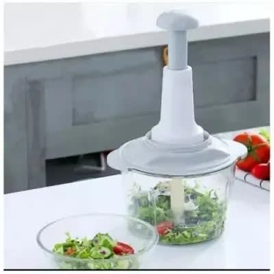 Hand Press Manual Food Processor & Vegetable Cutter Slicer & Meat Masher - 2l