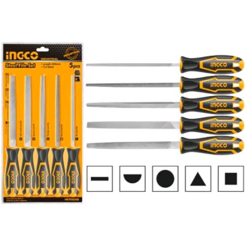 Ingco Wood File Set - 5pcs - 8 - 200mm