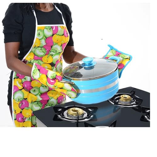 Kitchen Apron with Pot Holder  Mitten