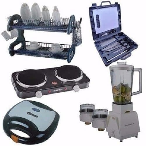 Super Kitchen Bundle- Toaster + Blender + Hot Plate + Plate Rack & Kinife Set