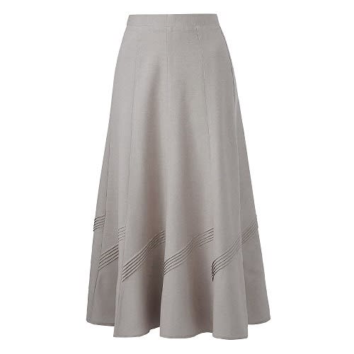 Linen Blend Pintuck Detail Stylish Skirt