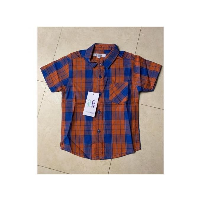 Okaidi Kids Boys Blue And Orange Shirt