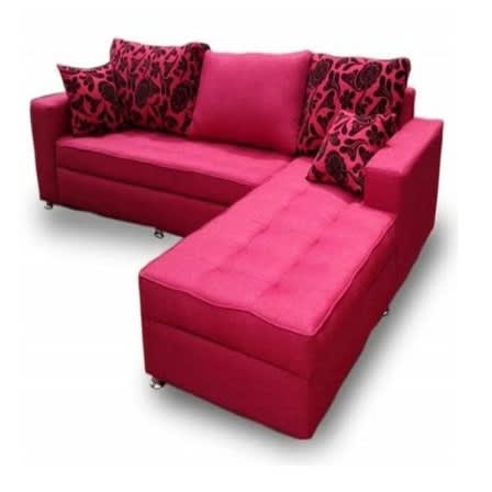 5-seater Fabric Sofa Set (l-shaped) - Mild Red