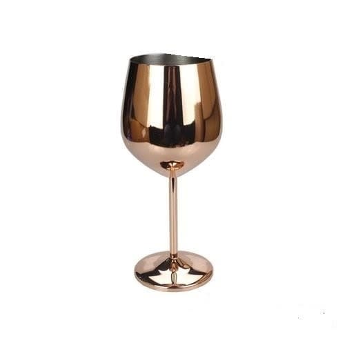 Steel Copper Wine Glass -rose Gold