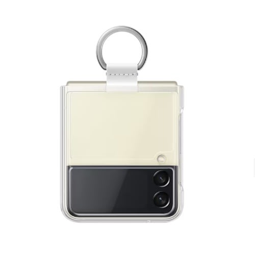 Z Flip 3 Clear Cover With Ring For Samsung Galaxy Z Flip3 Clear Cover -White