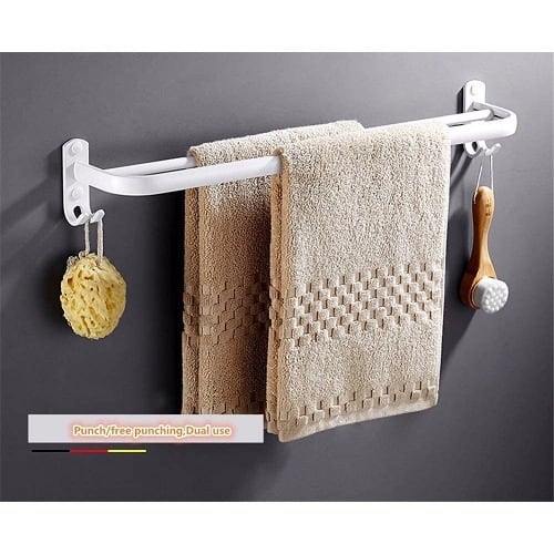 Wall-mounted 2 Layer Towel Rack - White