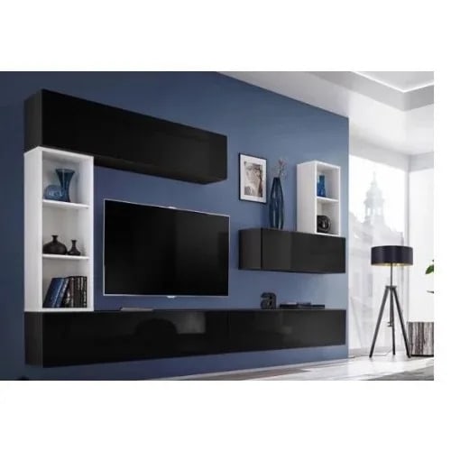 Tv Wall Unit - Black & White