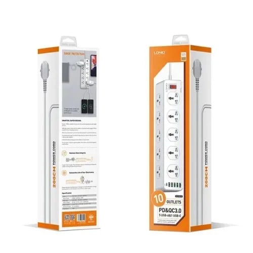 Universal 10 Port + 5 USB Power Socket Pd&qc3.0