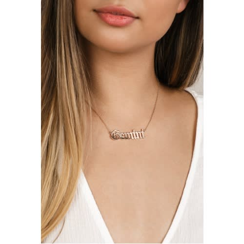 Gold Plated Gemini Lettered Zodiac Necklace