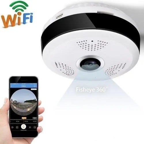 Mini Wifi Security Ip Camera With 360&deg; Panoramic Fish Eye Lens - Hidden - 1080p - 2mp