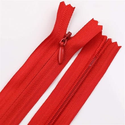 Nylon Invisible Zippers - 6 Pack - 20" - Red
