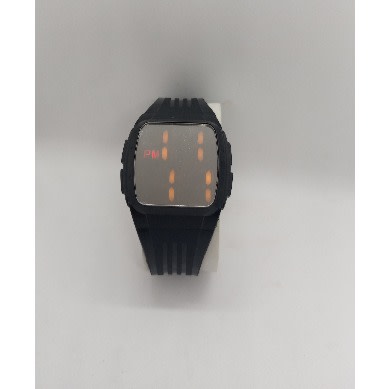 Transparent Mirror Dial Digital Led Watch - Black