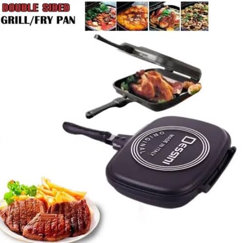 Two-sided Double Grill Non-stick Pan - Black