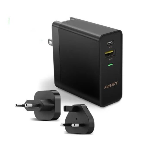 Portable Travel Charger - Usb+type-c Power Combo - Qc 34W + Type-c - Type-c Cord