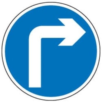 Turn Right Ahead Arrow Aluminum Reflective Safety Sign