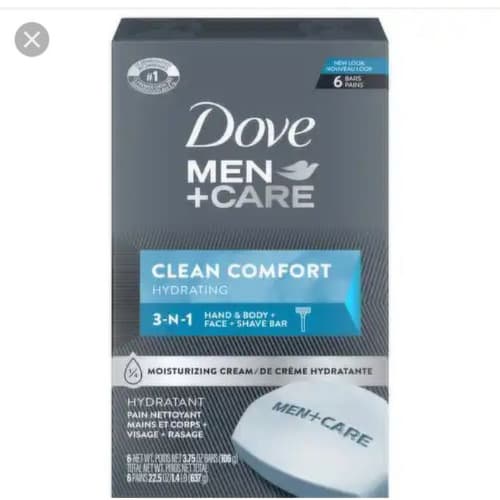 Men Care Clean Comfort Hydrating Bar Soap - 6 Bars - 637g
