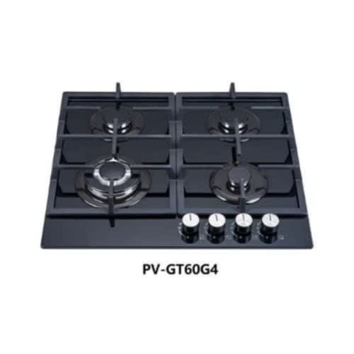 4 Burner Gas Hob Tempered Glass Cooktop - 60cm