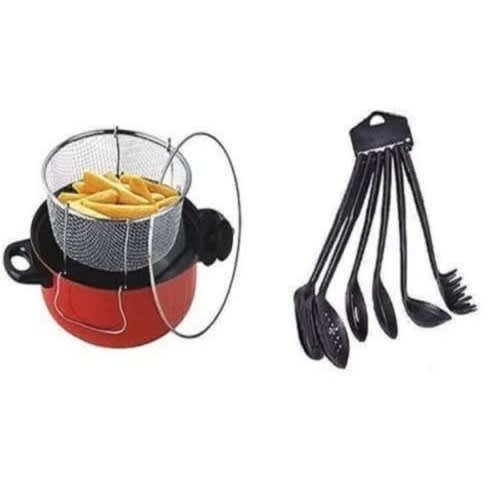 26cm Deep Fryer + 5 Pcs Set Of Spoons