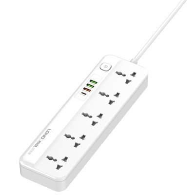 5 Sockets With Independent Switch  - 3.4a 4 Usb Port Multifunction Power Surge Protector - 2500W