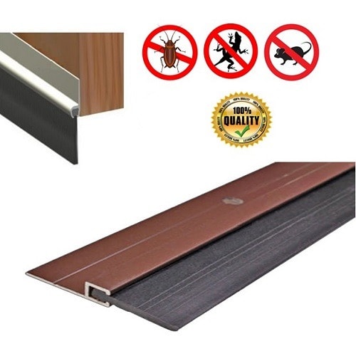 Aluminium Bottom Door Seal - Screw Fixing - Rubber Shield