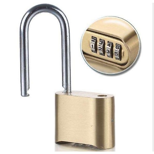 8mm Hardened Steel Shackle Brass Waterproof 4 Digit Combination Padlock