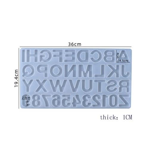 Letters And Number Resin Silicone Mold -  36cm by 19.4cm