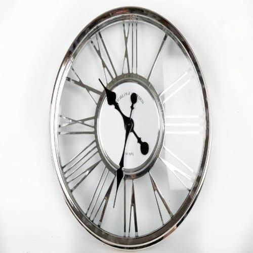 Plastic Cut Out Wall Clock - Silver
