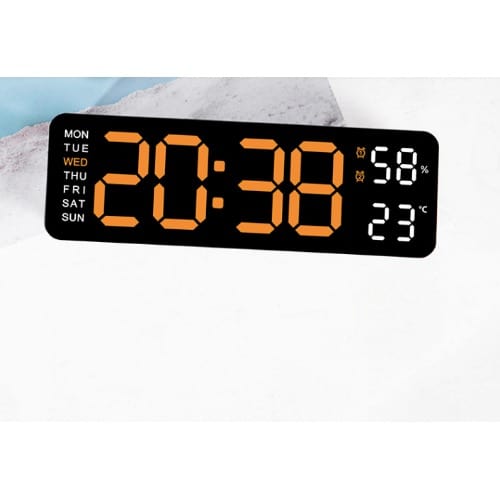 5505 Digital Wall Clock(orange) - 22.8cm X 7.5xm X 3.5cm