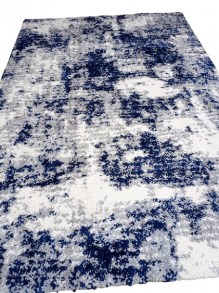 8ft by 11ft Wool Shaggy -Grey/Blue