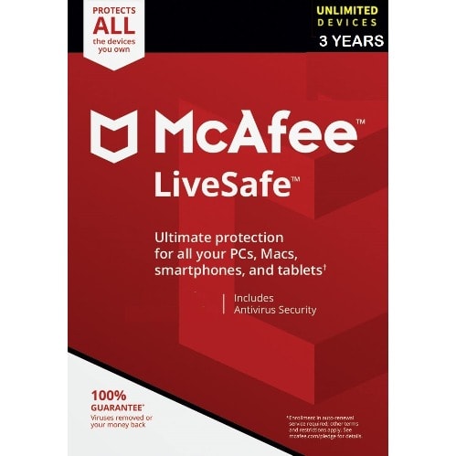 Livesafe 2021 Antivirus - Unlimited Devices 3 Years Subscription Edition
