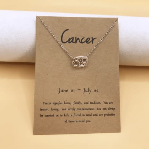 Gold Plated Cancer Zodiac Necklace