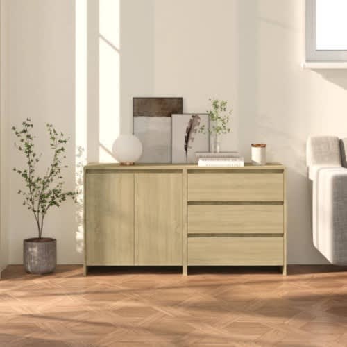 Dennis Sideboard - Cabinets + Drawers - Sonoma Oak