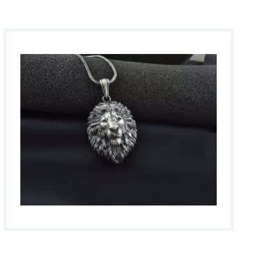 Lion Head Pendant & Necklace For Men