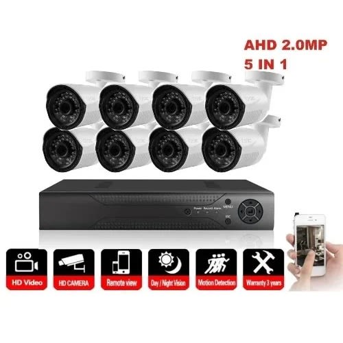 8 Channels Cctv Full Kit Combo 3tb Hard Disk