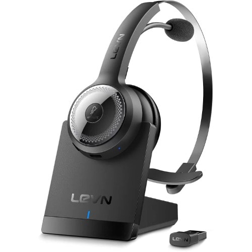 Levn Wireless Bluetooth 5.0 Headset With Microphone & AI Noise Cancelling